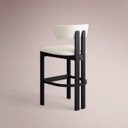 Revora Armless Stool — VESUVIO BLACK & MATERA CASHMERE / BAR STOOL