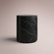 Kivara Stone End Table — BLACK MARQUINA