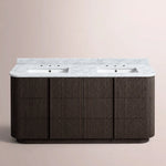 Ethoria Double Vanity — BLACK OAK / CARRARA / RECTANGLE