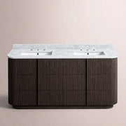 Ethoria Double Vanity — BLACK OAK / CARRARA / RECTANGLE