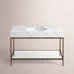 Caloria Extra-Wide Washstand — FORGED BRONZE / CARRARA / OVAL