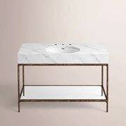 Caloria Extra-Wide Washstand — FORGED BRONZE / CARRARA / OVAL