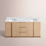Liromelle Double Vanity — LIGHT OAK / CARRARA / OVAL