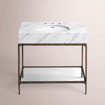 Caloria Washstand — FORGED BRONZE / CARRARA / OVAL
