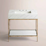 Caloria Washstand — FORGED BRASS / CARRARA / RECTANGLE