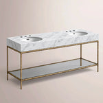 Caloria Double Washstand — FORGED BRASS / Italian Carrara marble / OVAL-72