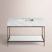 Caloria Extra-Wide Washstand — FORGED BRONZE / CARRARA / RECTANGLE