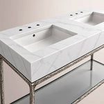 Caloria Double Washstand — FORGED PEWTER / Italian Carrara marble / RECTANGLE-60