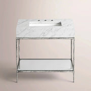 Caloria Washstand — FORGED PEWTER / CARRARA / RECTANGLE