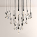 Raindrop Glass Round Solitaire Chandelier -kimoylights