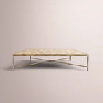 Caloria Thaddeus Marble Square Coffee Table — GOLD MARBLE-BRASS / 36