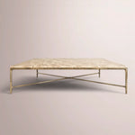 Caloria Thaddeus Marble Square Coffee Table — GOLD MARBLE-BRASS / 52