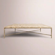 Caloria Thaddeus Marble Square Coffee Table — GOLD MARBLE-BRASS / 52