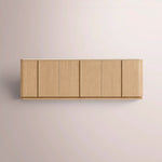 Liromelle Emperador Sideboard — NATURAL OAK-GOLD MARBLE / 6-DOOR 96