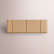 Liromelle Emperador Sideboard — NATURAL OAK-GOLD MARBLE / 6-DOOR 96