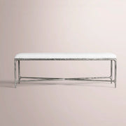 Caloria Fabric End-of-Bed Bench — FORGED PEWTER / 60