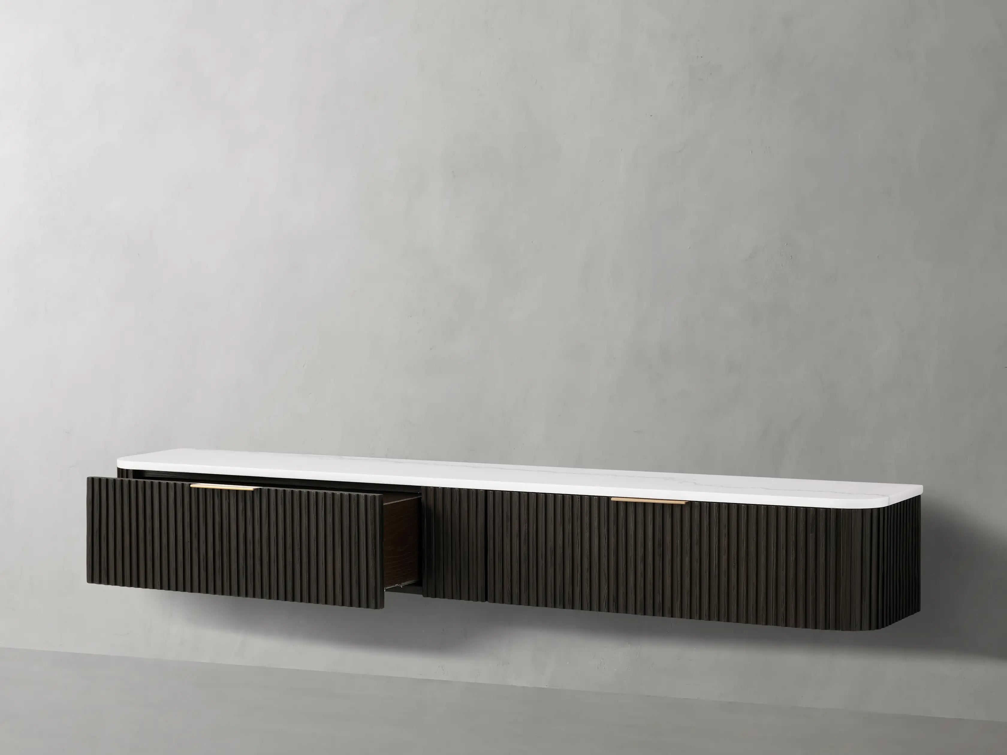 Finnegan Wall Mounted Media Console 72”W 96“W