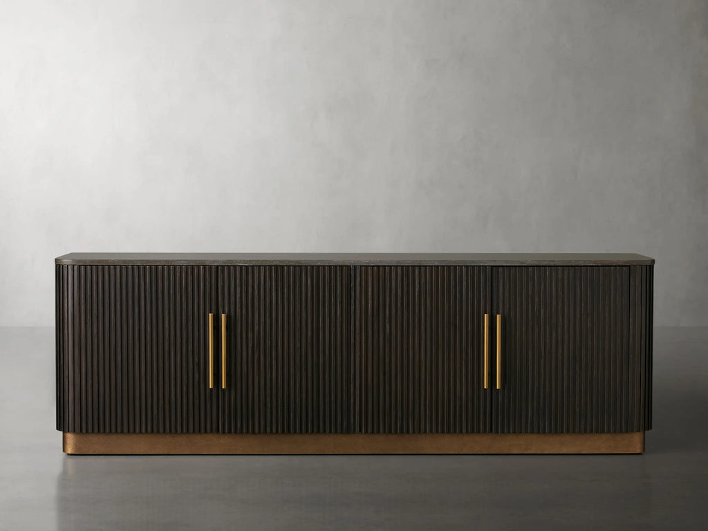 Finnegan Fluted Media Console 80”W 94“W