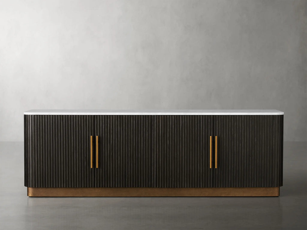 Finnegan Fluted Media Console 80”W 94“W
