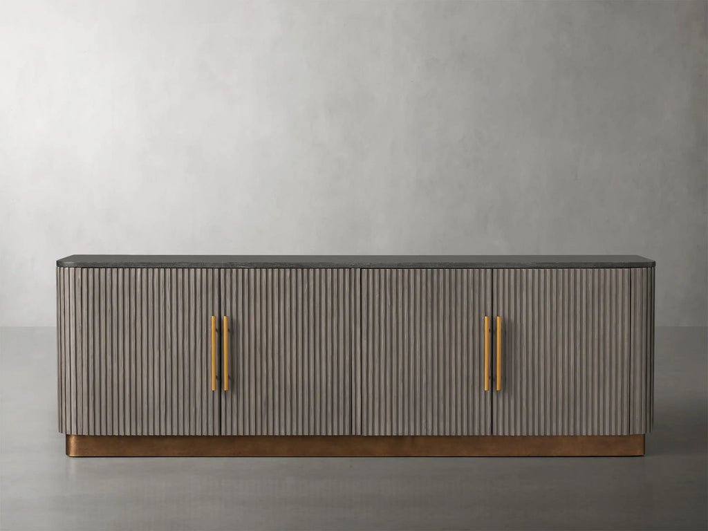 Finnegan Fluted Media Console 80”W 94“W