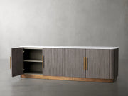 Finnegan Fluted Media Console 80”W 94“W