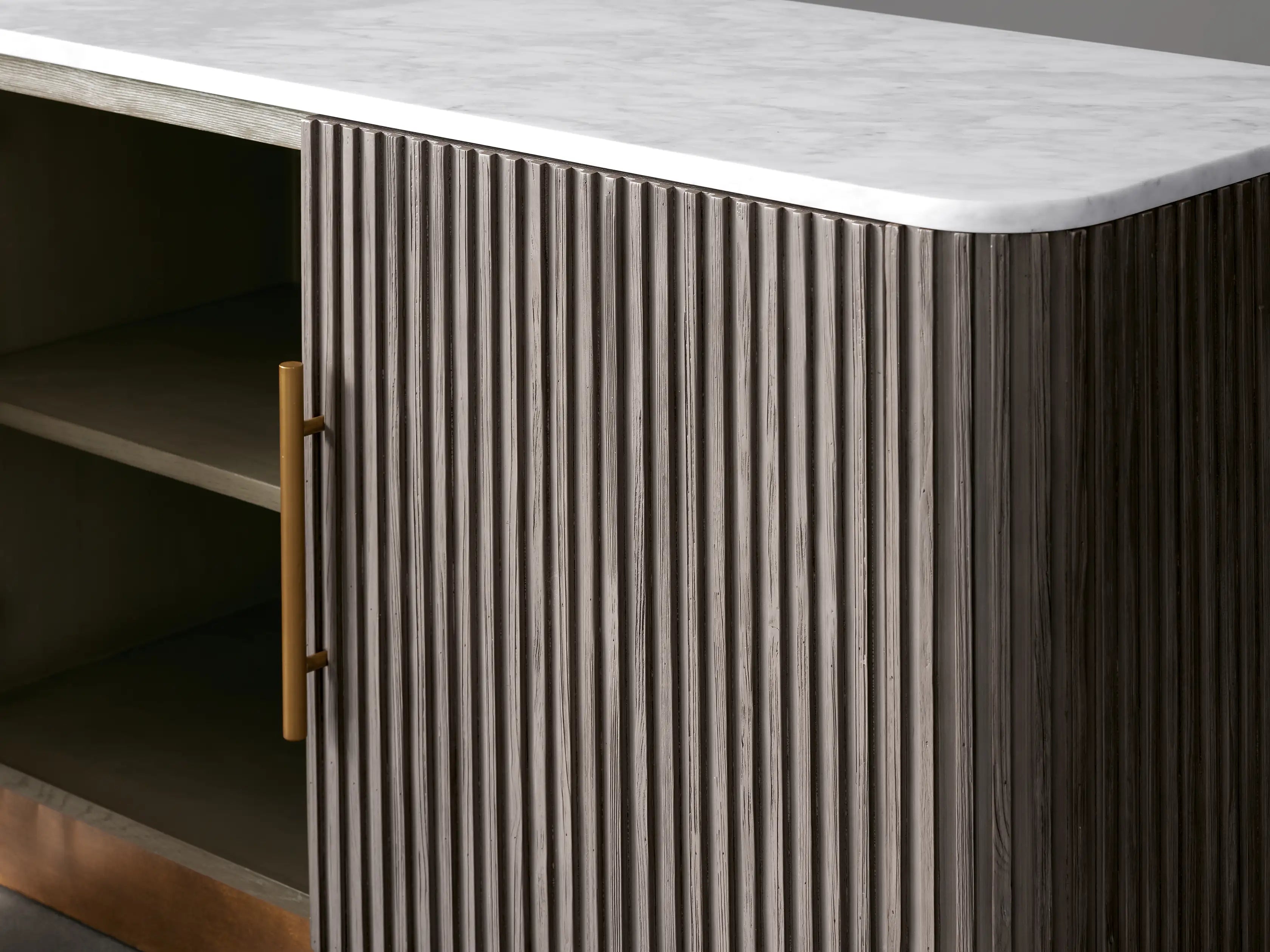 Finnegan Fluted Media Console 80”W 94“W