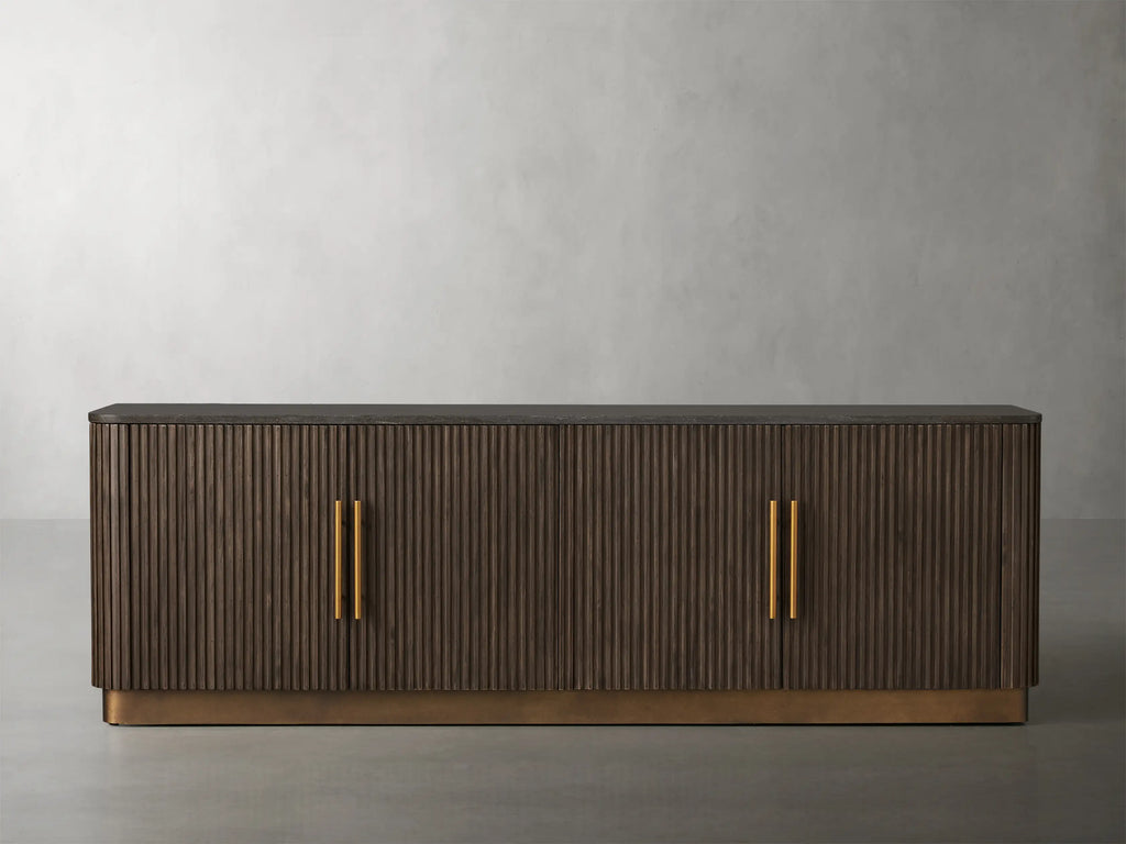 Finnegan Fluted Media Console 80”W 94“W