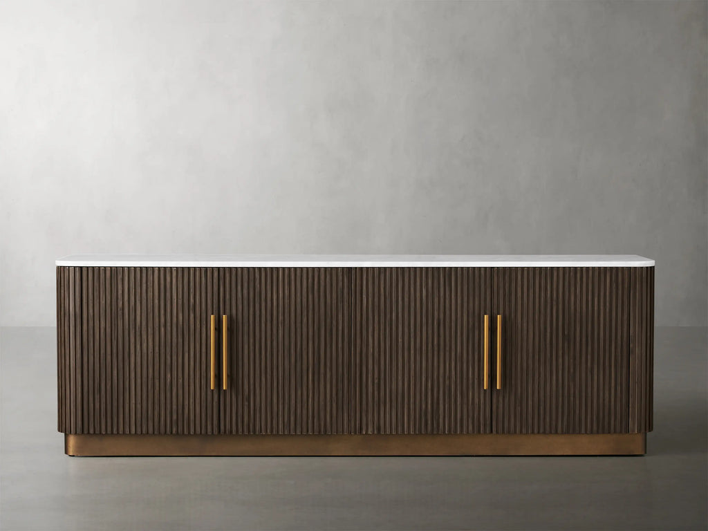 Finnegan Fluted Media Console 80”W 94“W