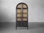 Haven Glass-Door Oak Cabinet  36“W 46”W