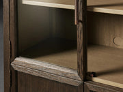 Haven Glass-Door Oak Cabinet  36“W 46”W