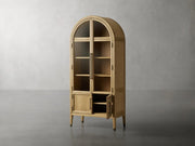 Haven Glass-Door Oak Cabinet  36“W 46”W