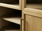 Haven Glass-Door Oak Cabinet  36“W 46”W