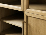 Haven Glass-Door Oak Cabinet  36“W 46”W