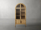 Haven Glass-Door Oak Cabinet  36“W 46”W