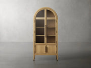Haven Glass-Door Oak Cabinet  36“W 46”W