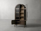 Haven Glass-Door Oak Cabinet  36“W 46”W