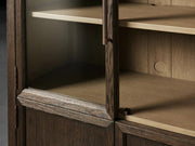 Haven Glass-Door Oak Cabinet  36“W 46”W