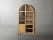 Haven Glass-Door Oak Cabinet  36“W 46”W