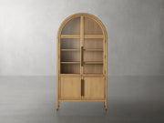 Haven Glass-Door Oak Cabinet  36“W 46”W