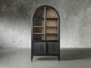 Haven Glass-Door Oak Cabinet  36“W 46”W
