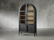 Haven Glass-Door Oak Cabinet  36“W 46”W
