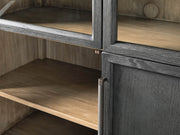 Haven Glass-Door Oak Cabinet  36“W 46”W