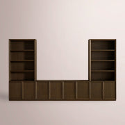 Norvella Modular Open Media Cabinet Set — MOCHA