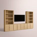 Norvella Modular Open Media Cabinet Set — SAND