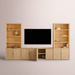Norvella Modular Open Media Cabinet Set — SAND