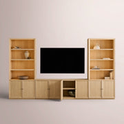 Norvella Modular Open Media Cabinet Set — SAND