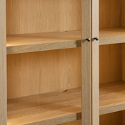Norvella Modular Glass Media Cabinet Set — SAND