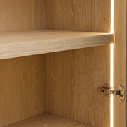 Norvella Modular Glass Media Cabinet Set — SAND