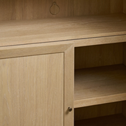 Norvella Modular Glass Media Cabinet Set — SAND
