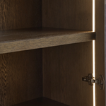 Norvella Modular Glass Media Cabinet Set — SAND
